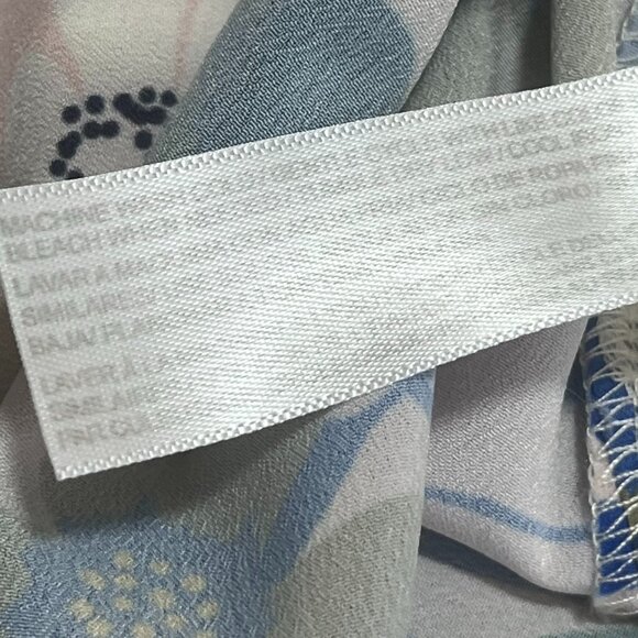 Eloquii Shoulder Tie Pastel Multi Color Floral Blouse with Long Sleeves Size 16 - Picture 10 of 10